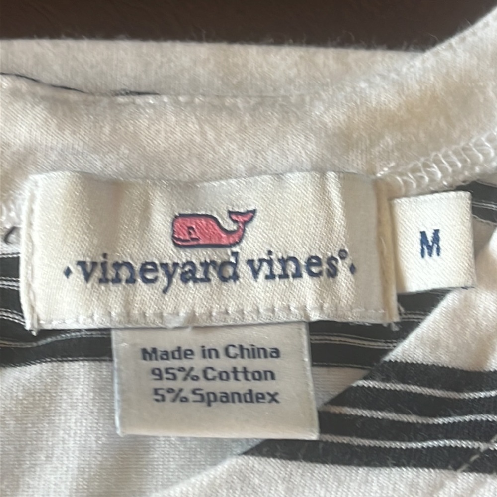 Vineyard Vines Women’s Black White Stripe Sleeveless Jersey Knit Shift Dress M - Picture 2 of 12